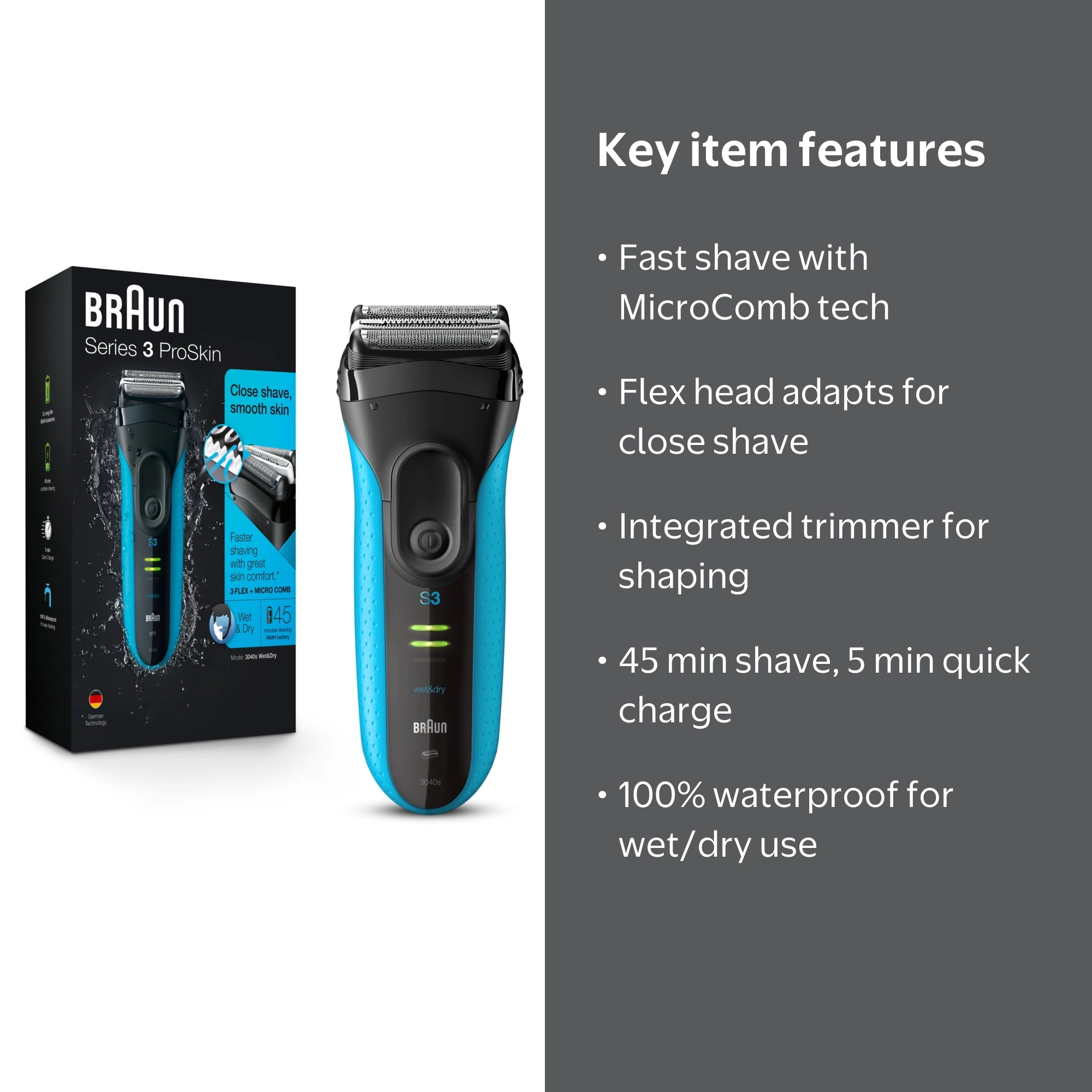 Free Shipping! Braun Series 3 ProSkin Men's Wet Dry Electric