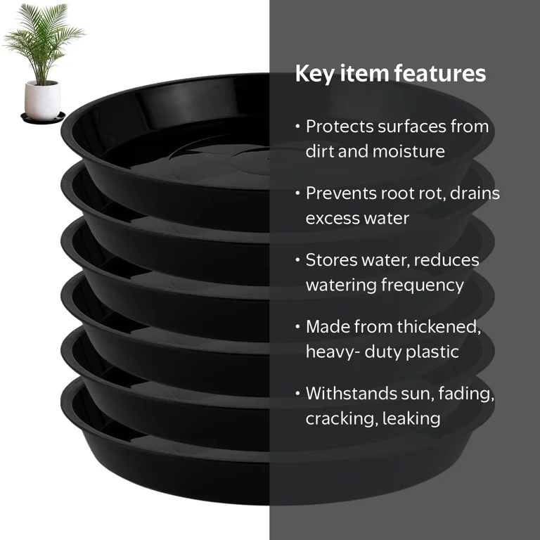 urorentea 6 Pack 18 inch Extra Large Plant Saucers, Heavy Duty