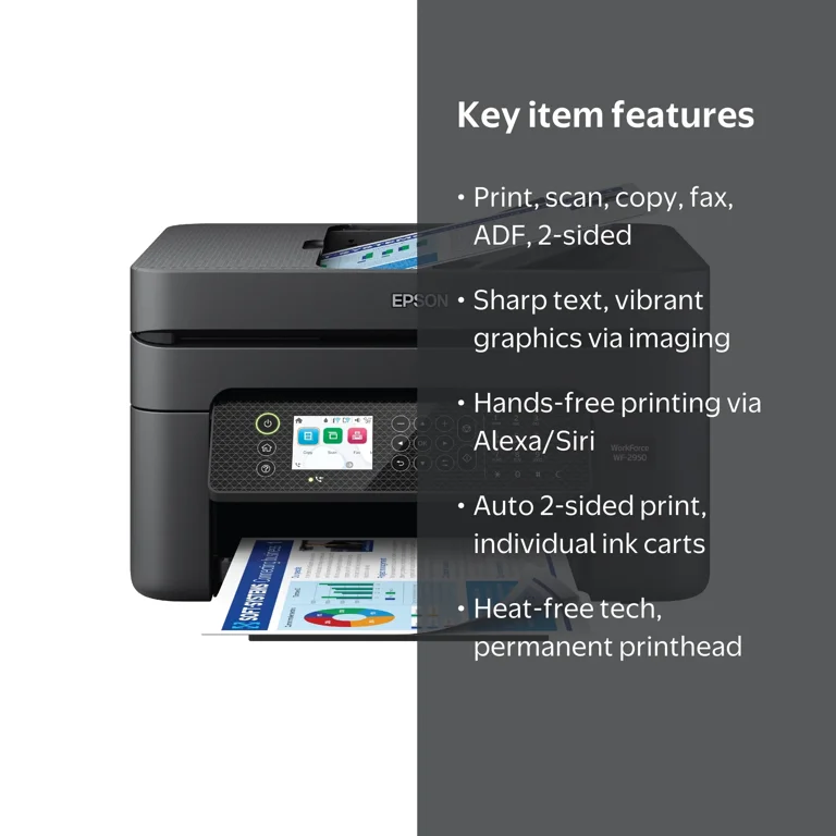 Epson, All-in-One Wireless Color Printer, WF-2950, Scanner Copier