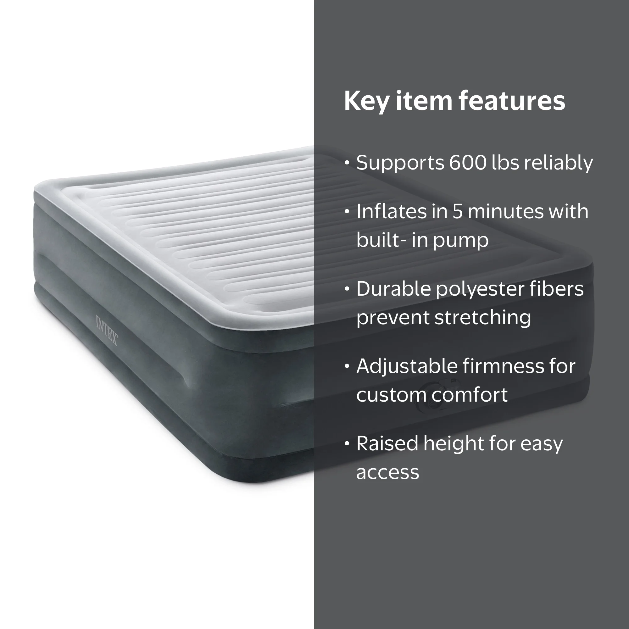 Intex - Dura-Beam Plus Series Comfort-Plush Elevated Airbed, Built