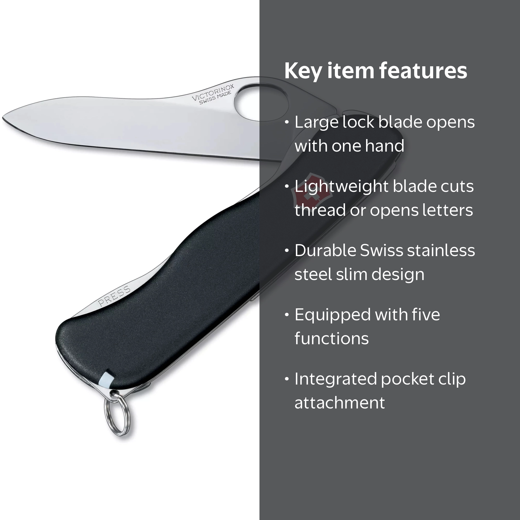 Victorinox Sentinel Swiss Army Knife, 4 Function Swiss Made Pocket