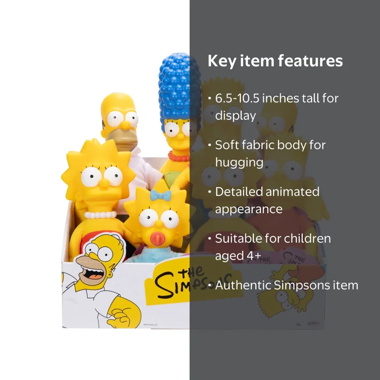 60'Simon Simple ピーナッツ キャラクター バッチ9個セット The Simpsons Basic 9 inch Scale Plush Assortment - Walmart.com