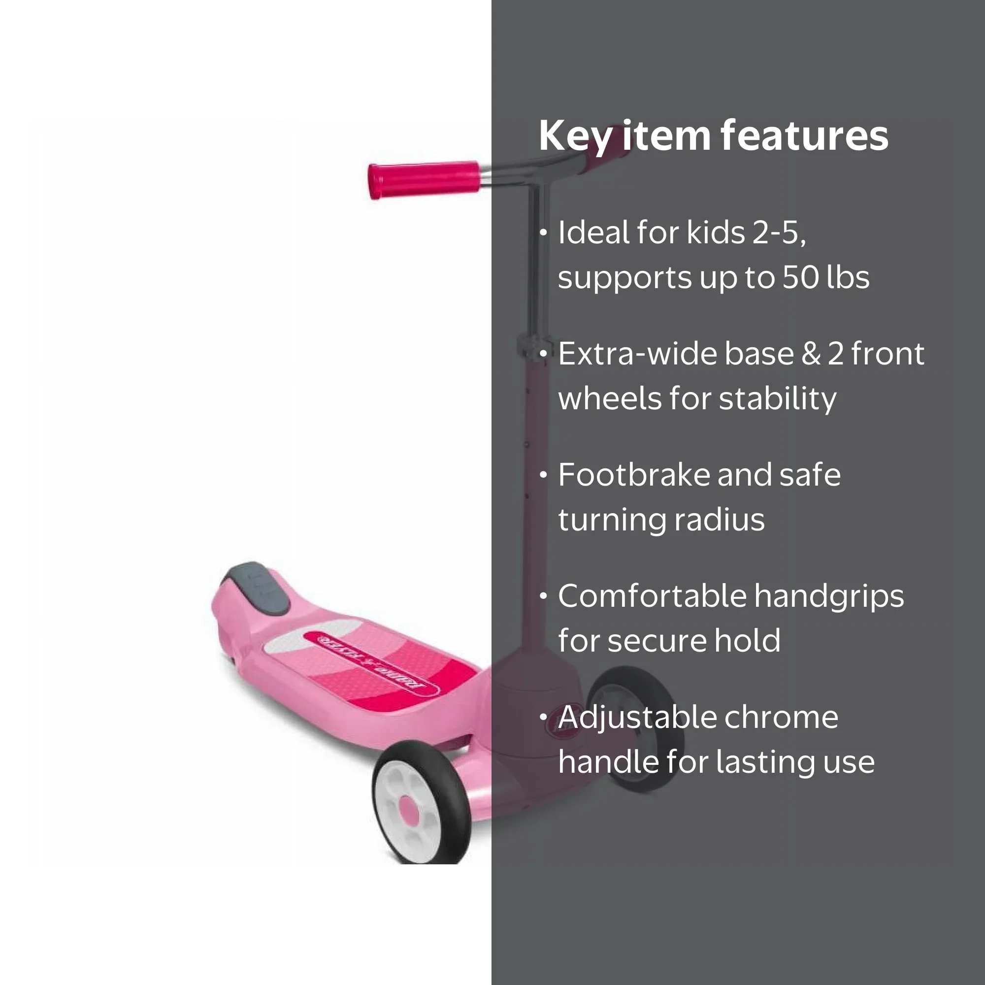 Radio Flyer Grow with Me Beginner Kick Scooter, for Ages 2-5, up