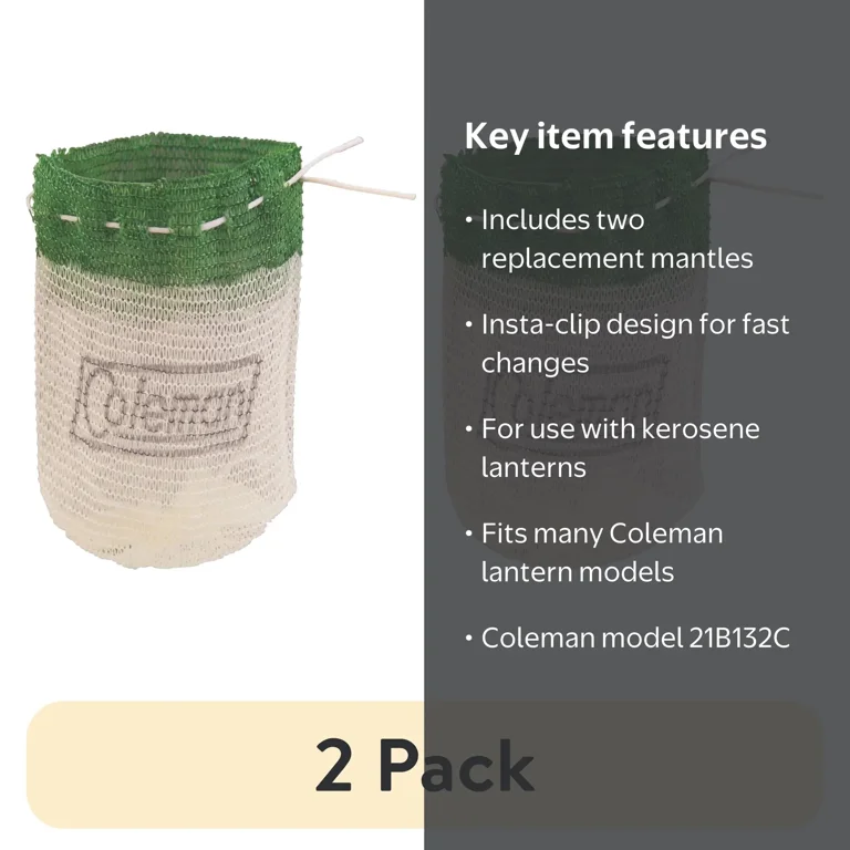 2 pack) Coleman Insta-Clip #21 Wire Mantles for Kerosene Lanterns