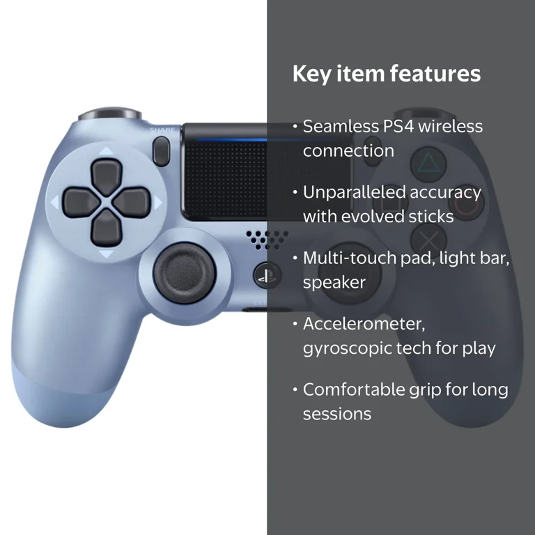 Sony Playstation 4 Wireless DualShock 4 Controller, Titanium Blue