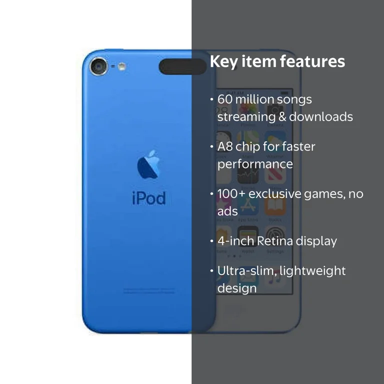Pre-Owned Apple iPod Touch 6th Generation 32GB Blue in Plain White