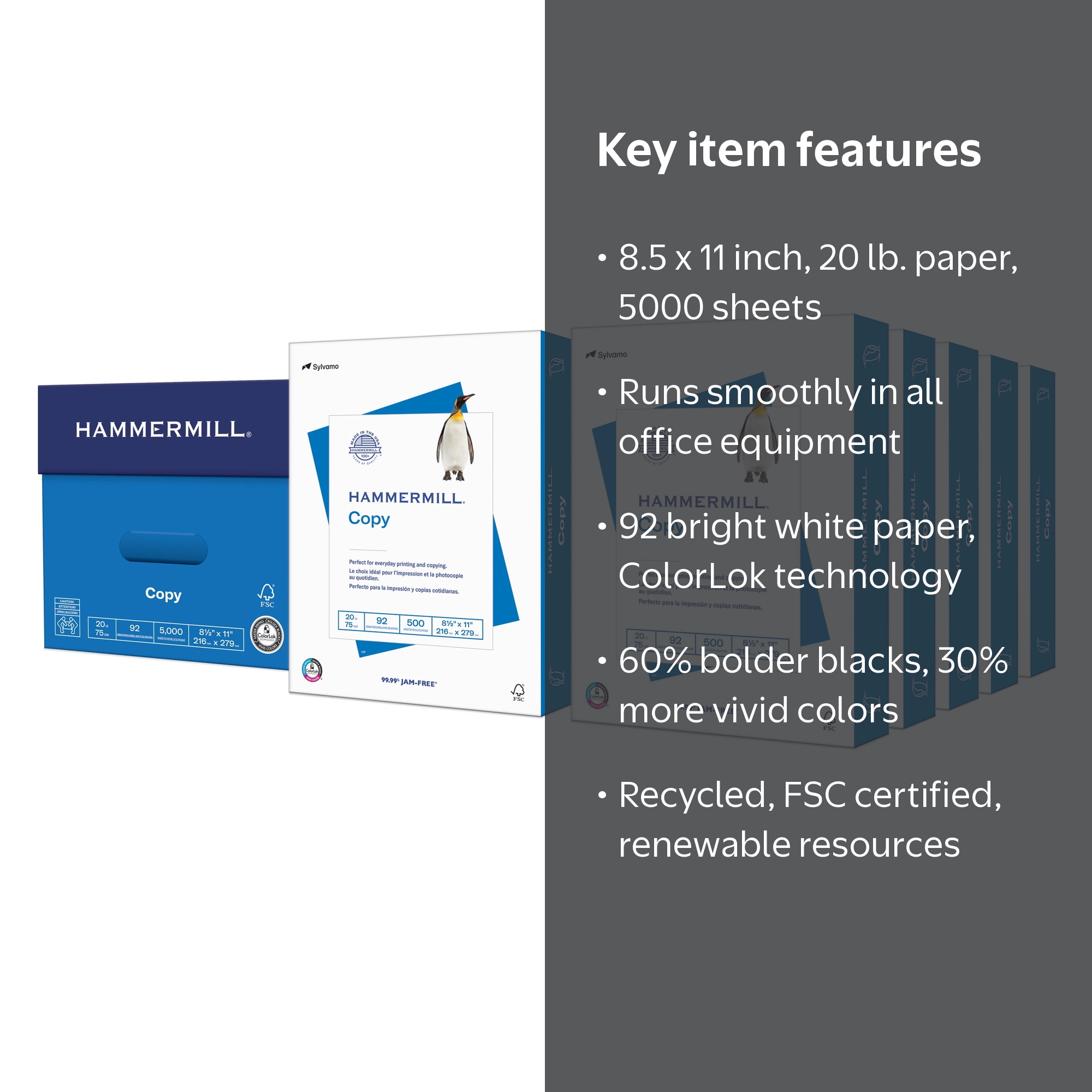Hammermill 20 lb. Copy Paper, 8.5