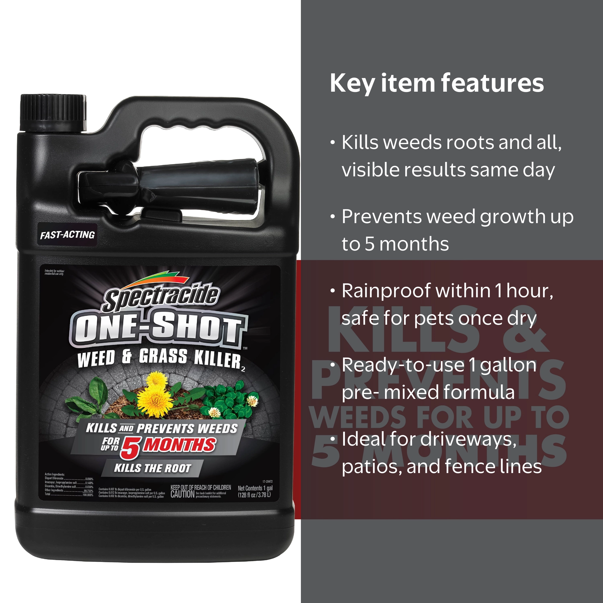 Spectracide One Shot Weed & Grass Killer Ready-to-Use Spray, 1