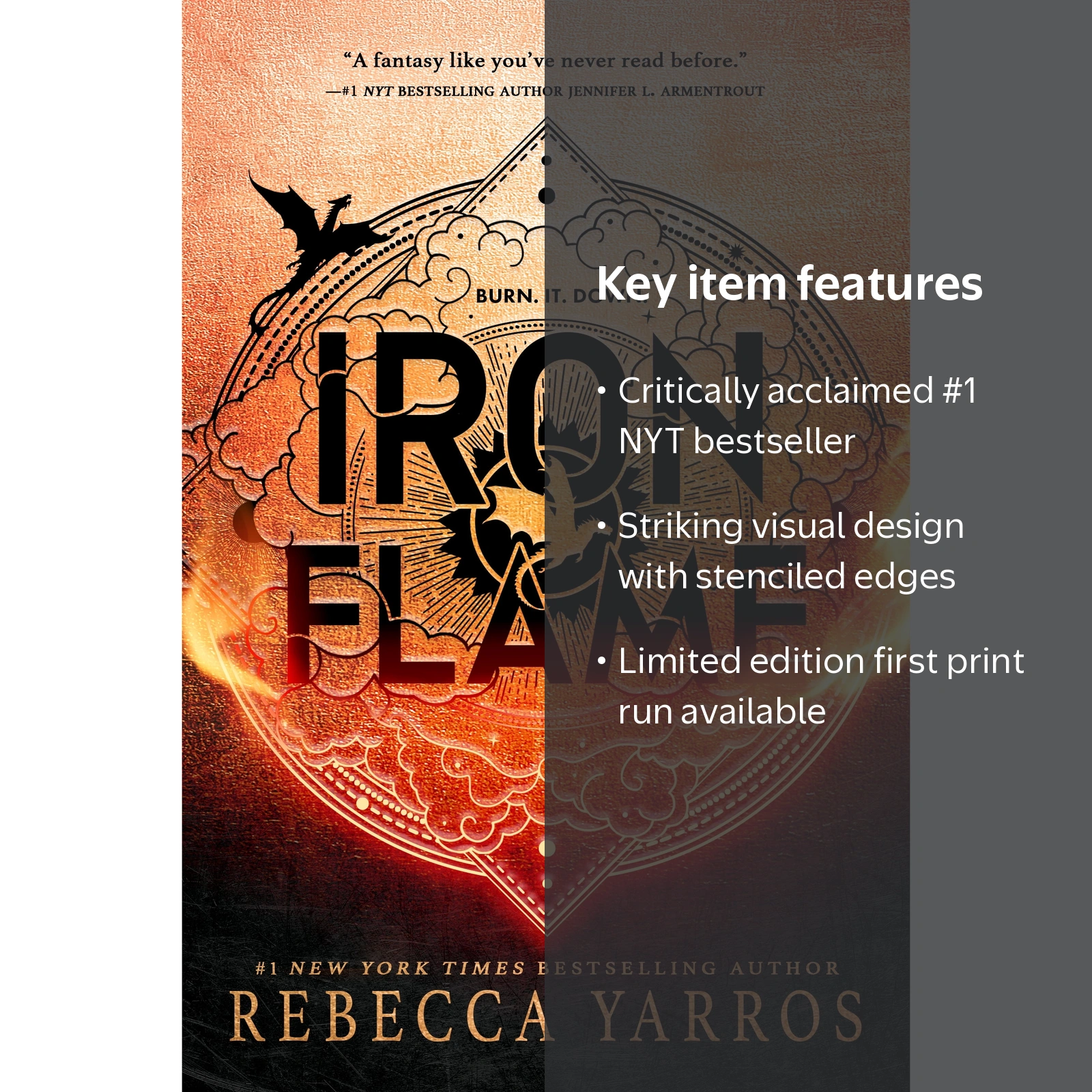Rebecca Yarros, Hardcover Book, Iron Flame, Wing and Claw