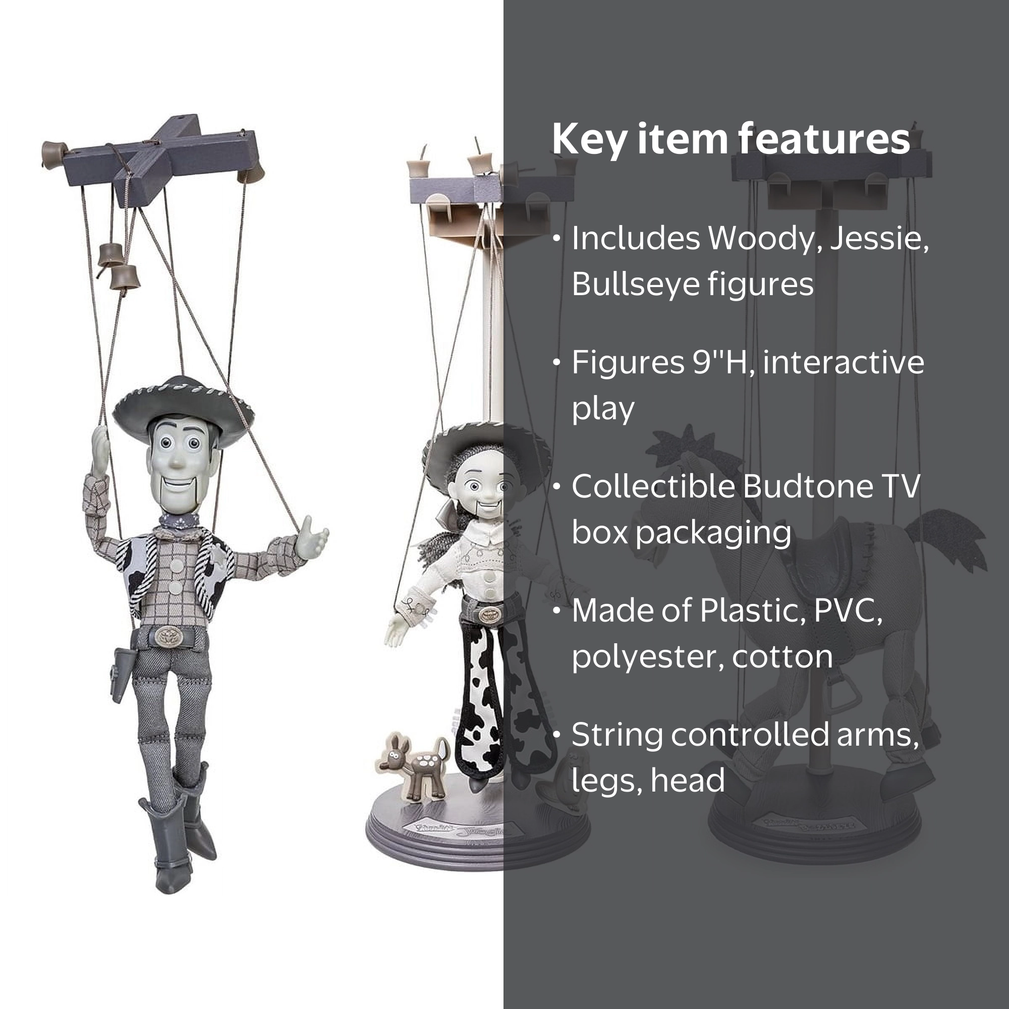 Disney Toy Story 3pk Woody‚Äôs Roundup Marionette Set, Black