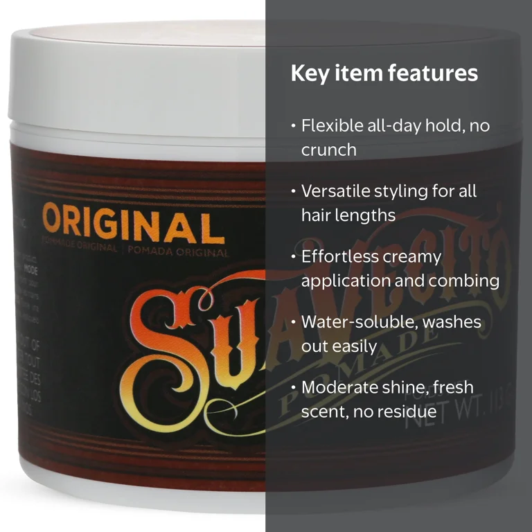 Suavecito, Hair Styling Pomade, 4 oz, Medium Hold for All Hair