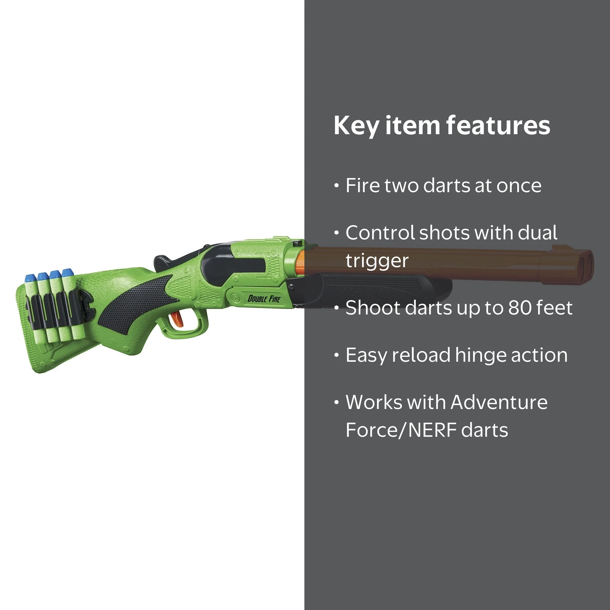 Adventure Force Double Fire Twin Barrel Dart Blaster, Ages 8 Years