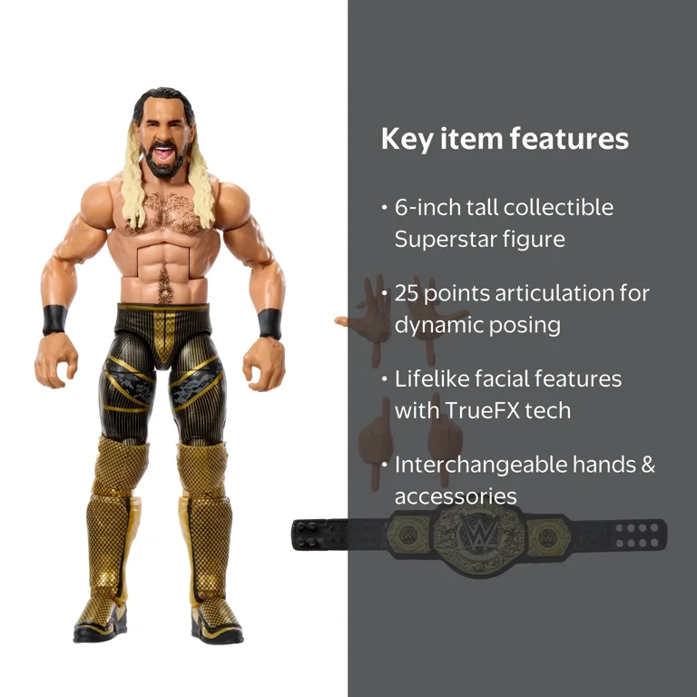 Free Shipping! WWE Elite Seth Rollins Action Figure, 6-inch