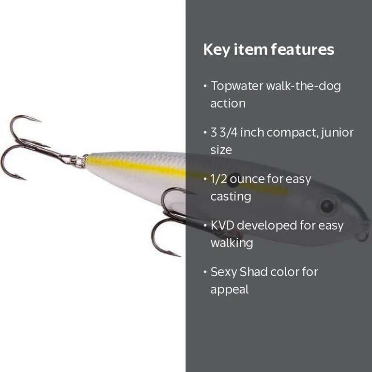 Strike King KVD SexyDawg Jr Topwater Sexy Shad Hard Bait Lure