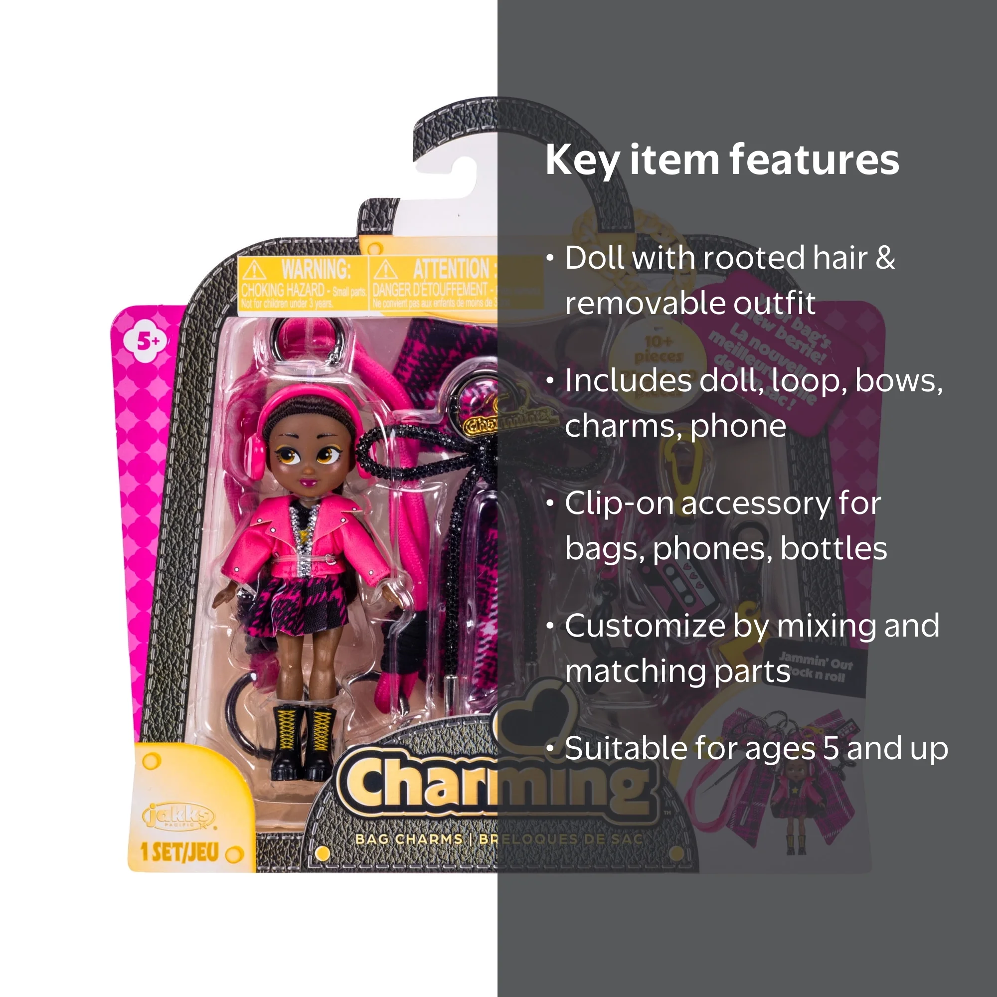 Charming Bag Charms Jammin' Out Set with Doll & Accessories, 5+
