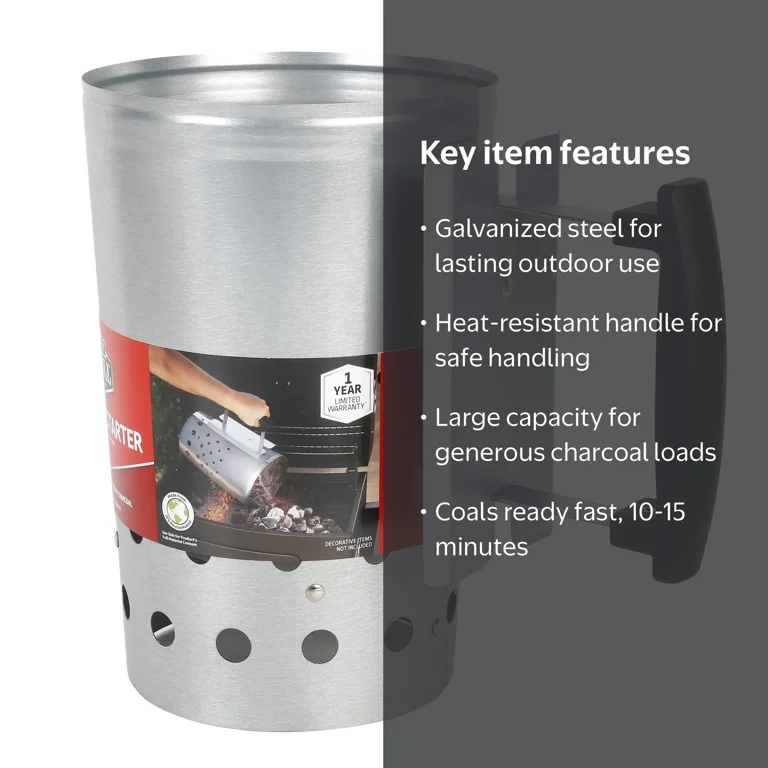 Expert Grill Charcoal Chimney Starter for Outdoors with Safety