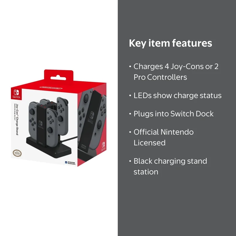 Nintendo, Joy-Con Charge Stand, Black, Charges up to 4 Joy-Con