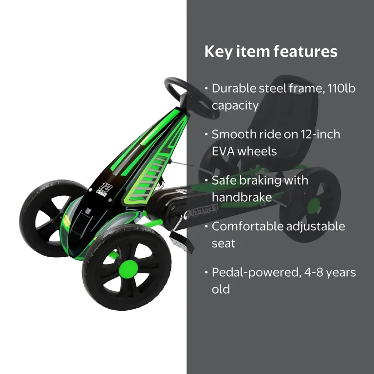 hauck, Cyclone Junior Racing Go Kart, Lime Green, 12
