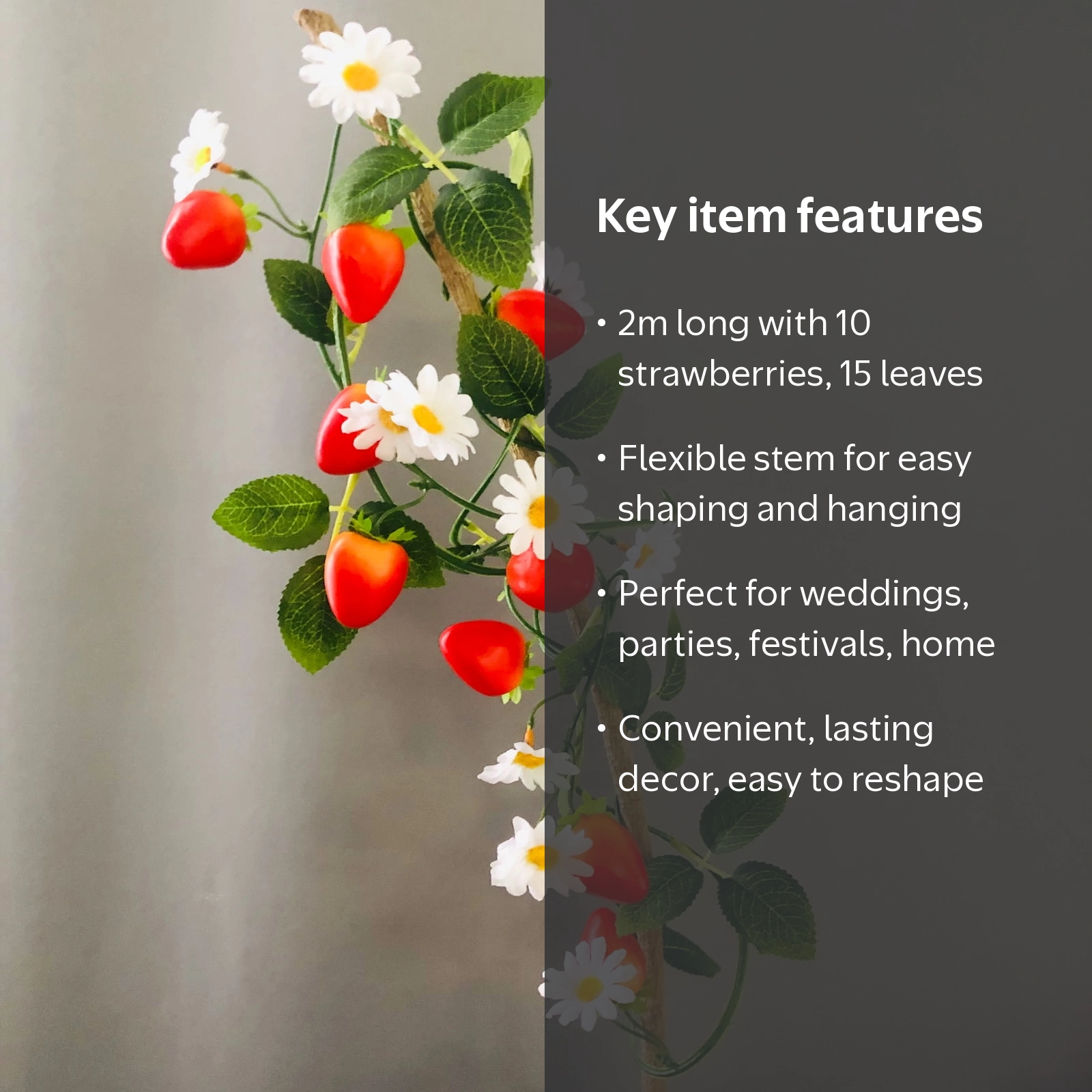 Sezrgiu Artificial Strawberry White Vine for Home Garden - Walmart.com