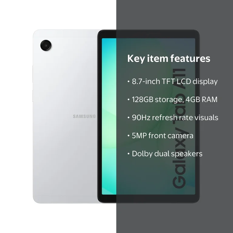 Samsung Galaxy Tab A11 (Wi-Fi + Cellular – Makes Call) 128GB + 4GB