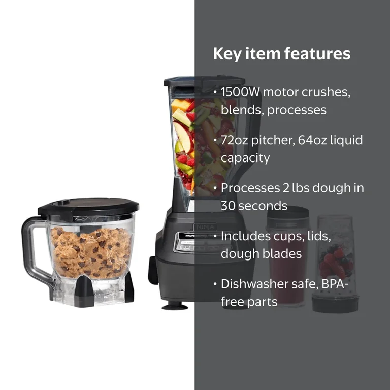 Ninja BL770 Mega Kitchen System, 1500W, 4 Functions for Smoothies