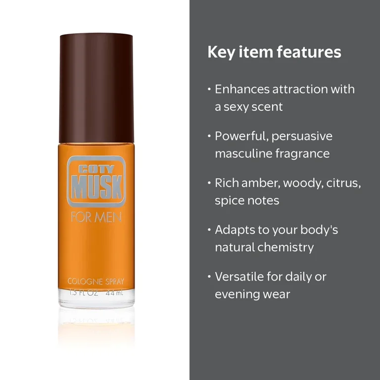 Coty Musk for Men, Cologne Spray, 1.5 fl oz, Wild Musk - Walmart.com