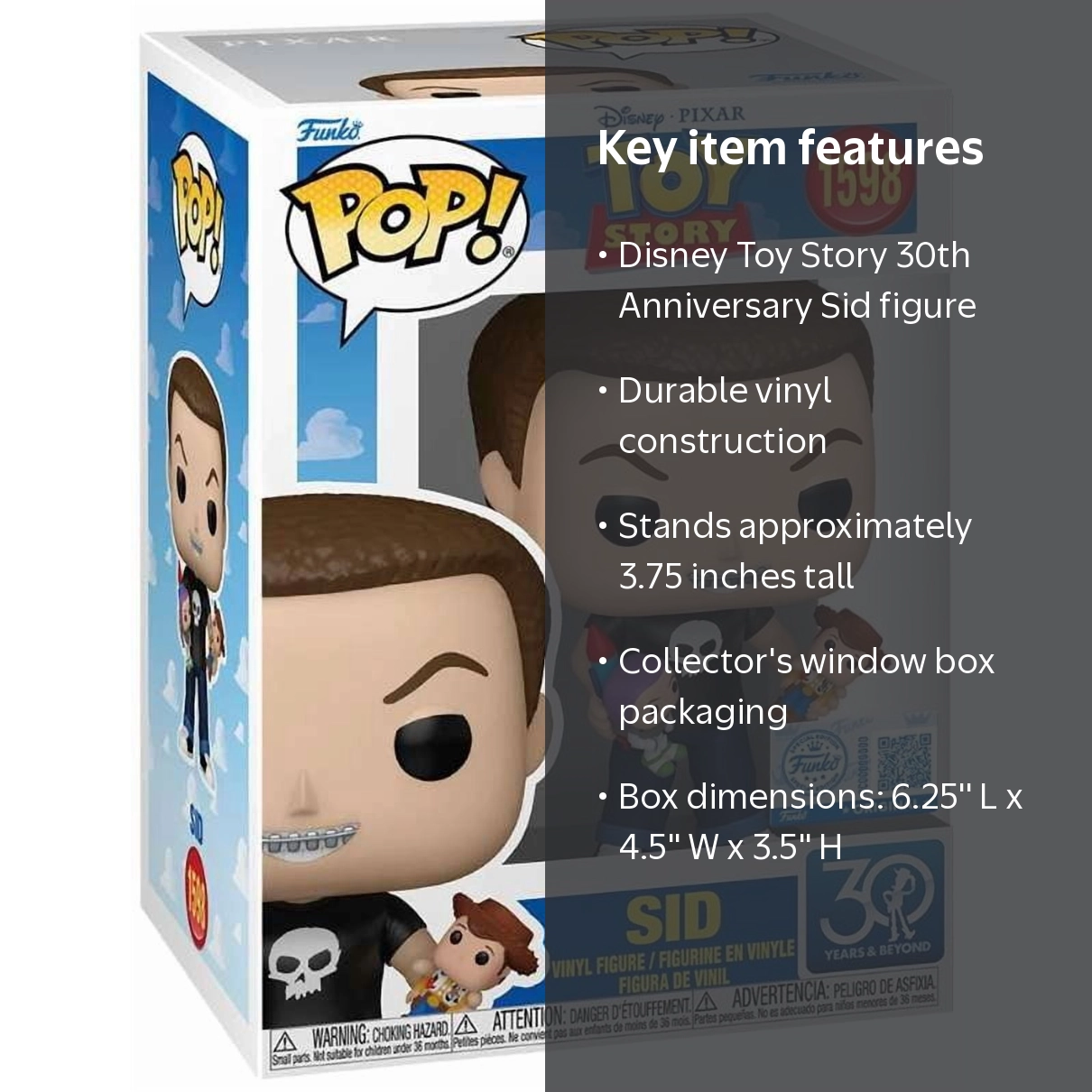 Funko, Toy Story 30th Anniversary Sid, Pop Vinyl Figure, Exclusive