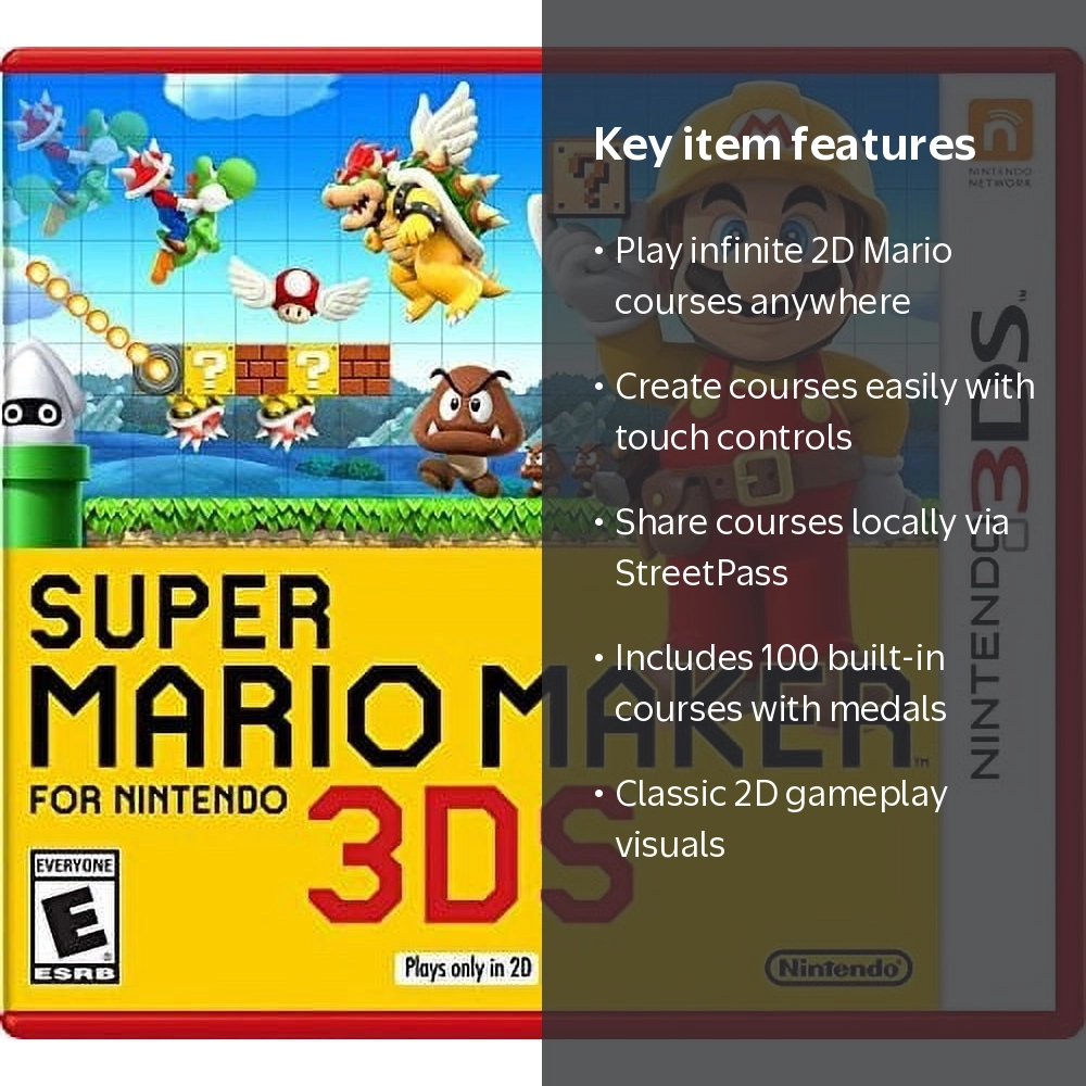 Nintendo, Super Mario Maker, 045496744472, for Nintendo 3DS