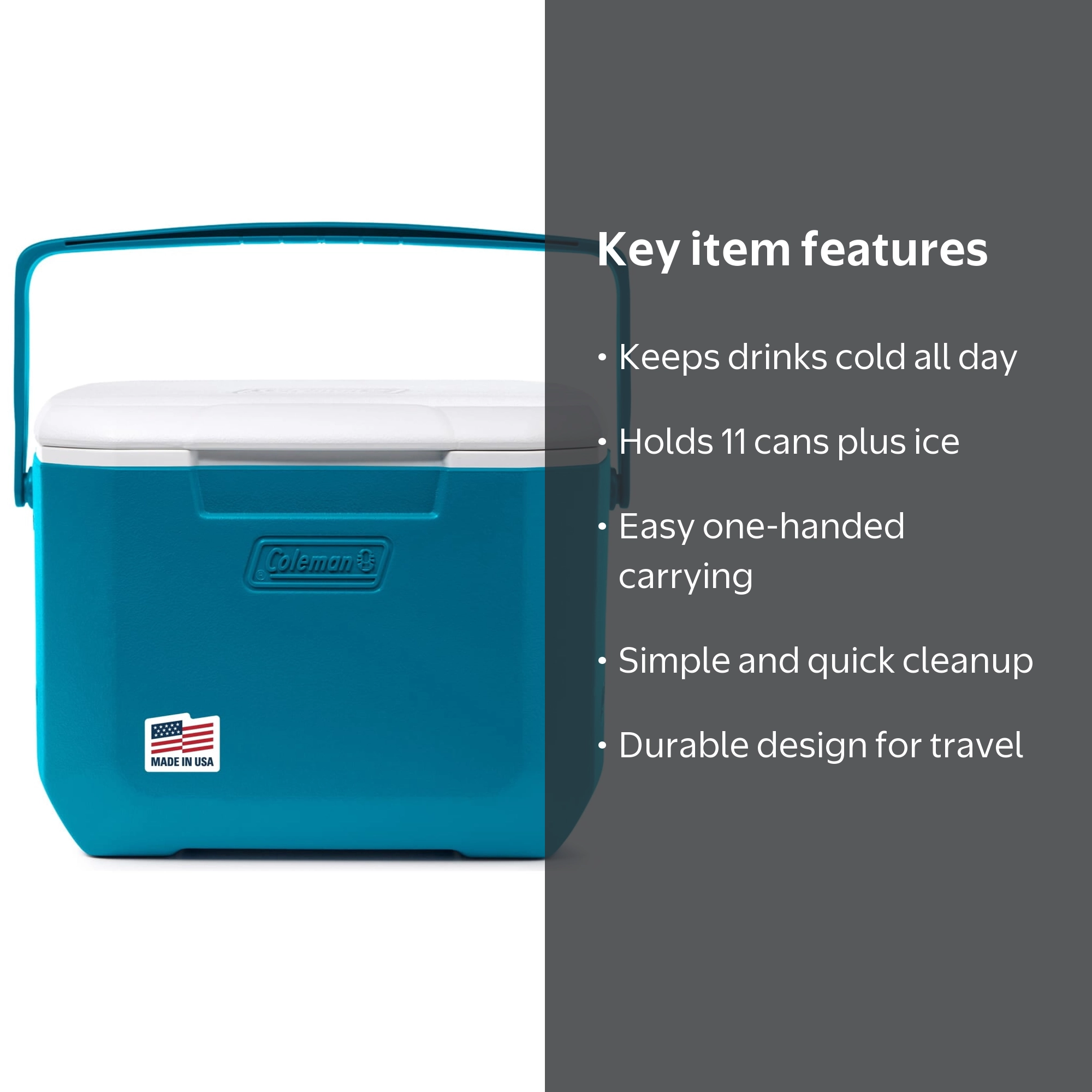 Coleman, Chiller 16-Quart Portable Hard Cooler, 11 Can, Blue