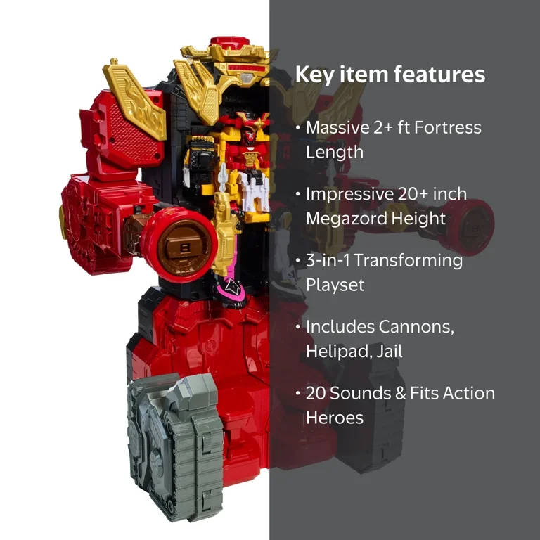 Power Rangers Ninja Steel Lion Fire Fortress Zord MegaZord - TOYS