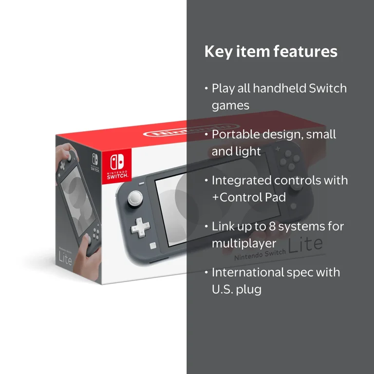 Nintendo, Nintendo Switch Lite Console, Gray, Handheld Portable