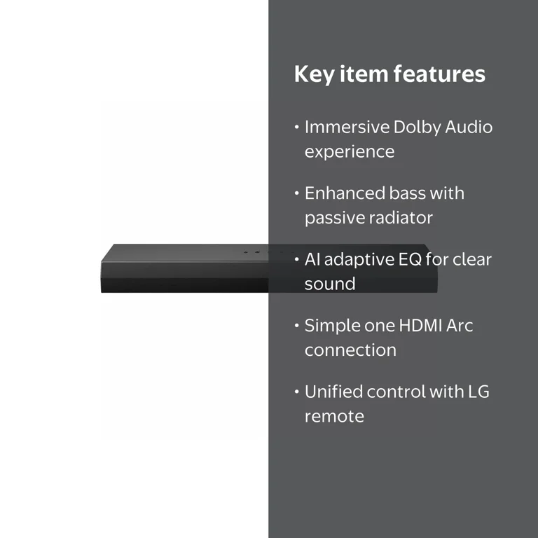 LG S20A 2.0 Bluetooth Sound Bar Speaker, Dolby Audio - Walmart.com