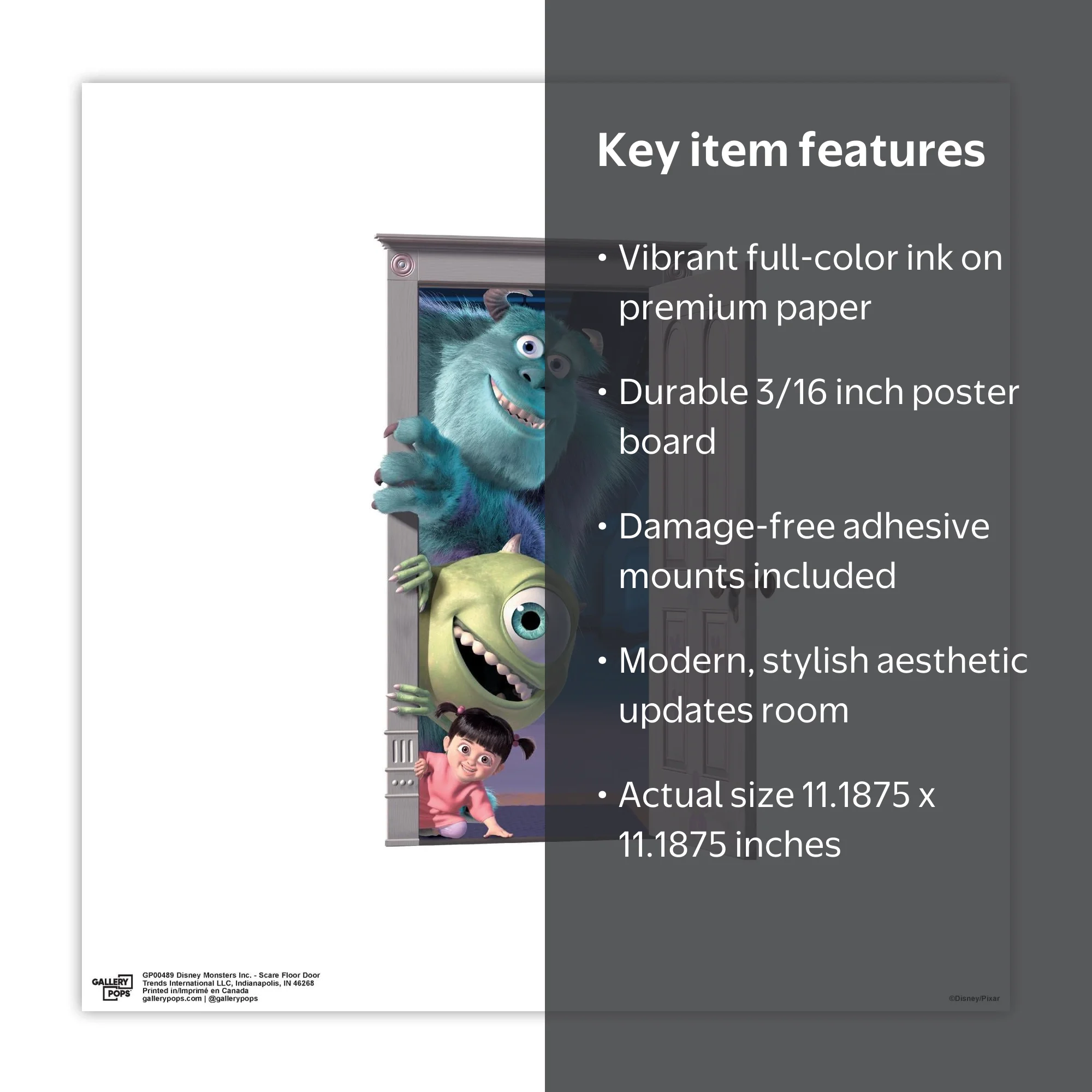 Gallery Pops Disney Pixar Monsters Inc. - Scare Floor Door Wall Art,  Unframed Version, 12" x 12" - Walmart Business Supplies