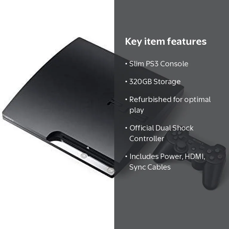 Restored Sony PlayStation 3 PS3 System Slim 320GB (Refurbished