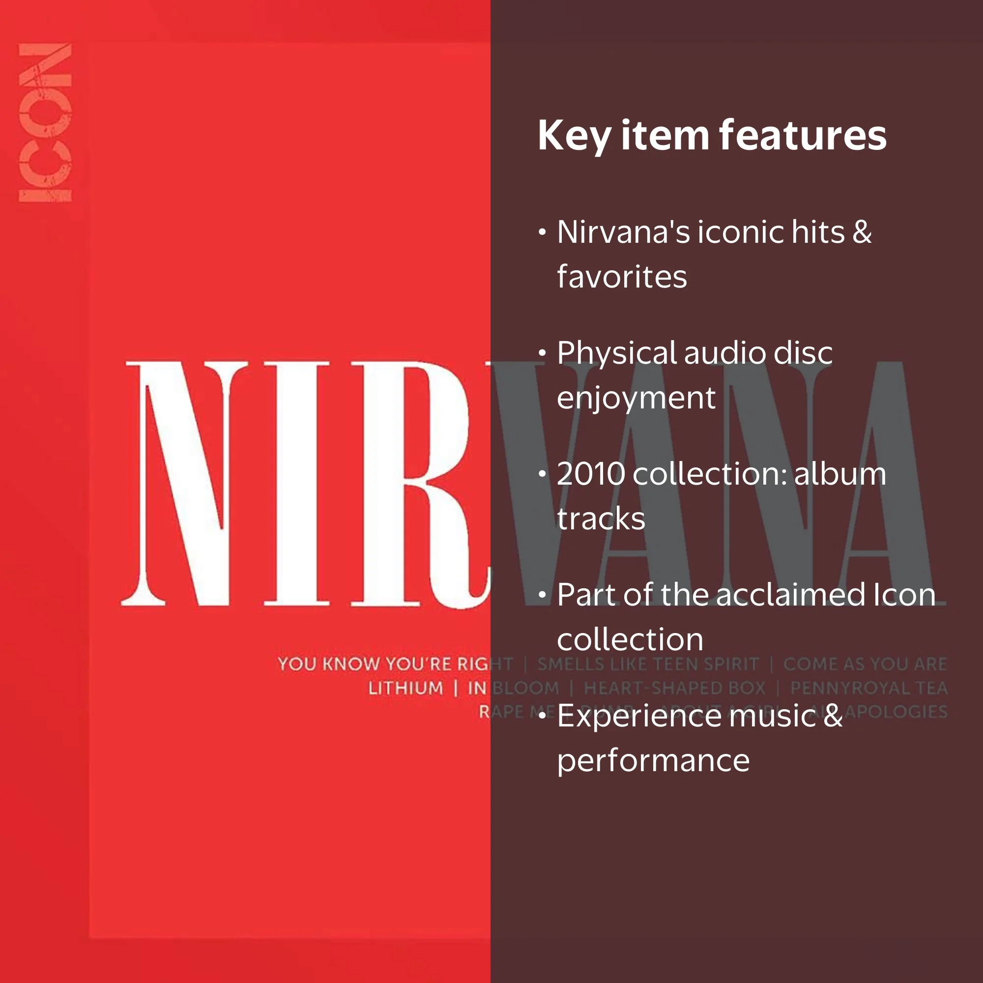 UMGD, Music & Performance, Icon - Nirvana CD, 2010 Collection