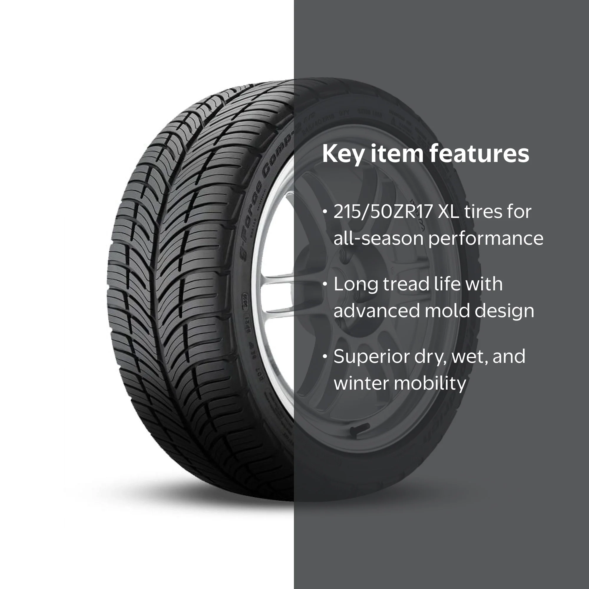 BFグッドリッチ g-Force Comp-2 215/50ZR17 タイヤ4本 BFGoodrich g-Force COMP-2 A/S+ All Season 215/50ZR17 95W XL