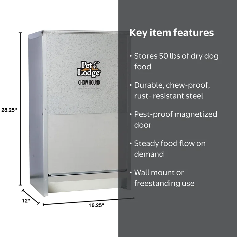 Pet Lodge Chow Hound 50 lb Capacity Dog Food Feeder - Walmart.com