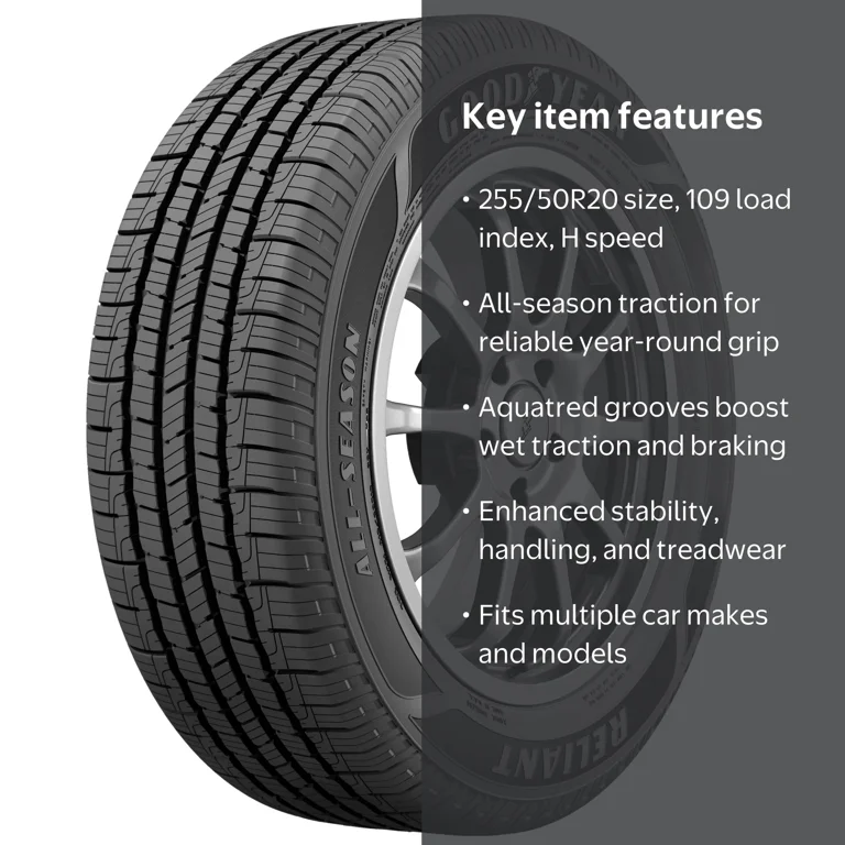 Goodyear Reliant All-Season 255/50R20 109H All-Season Tire Fits