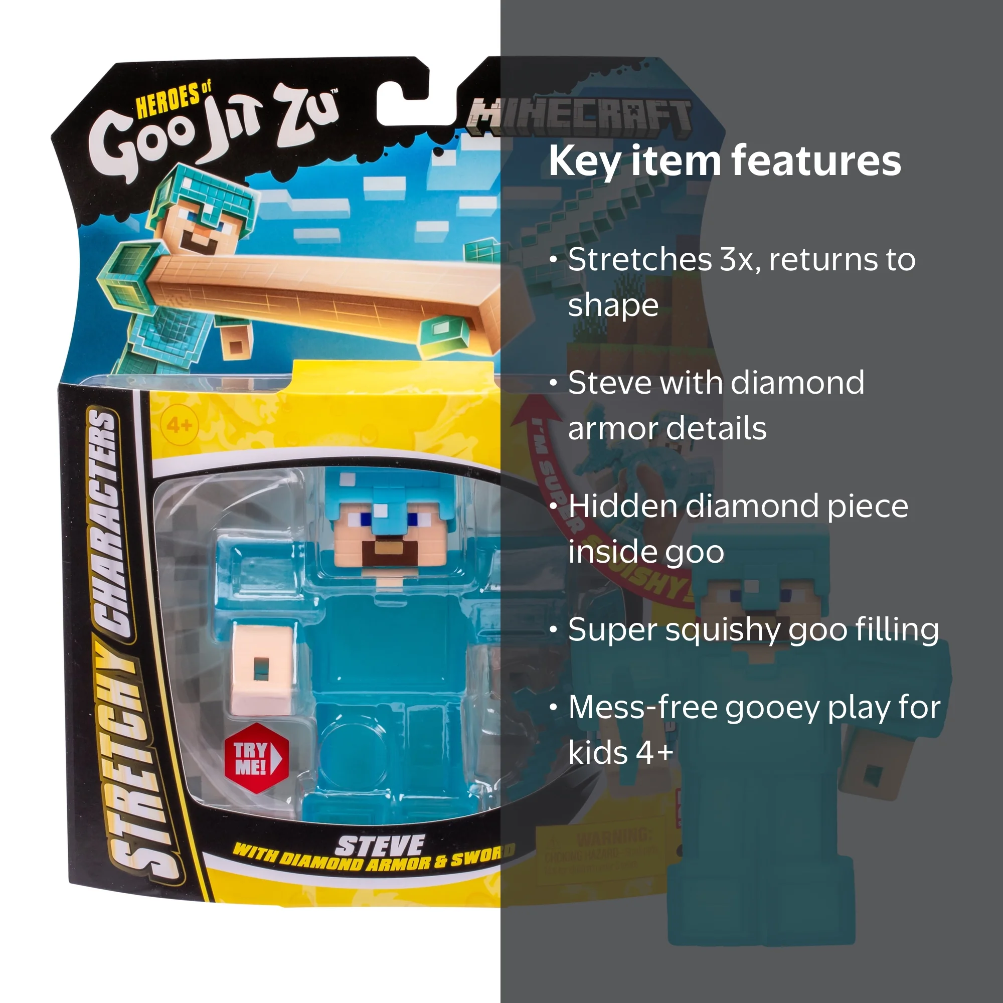 Heroes of Goo Jit Zu Minecraft Stretchy Characters, Steve with