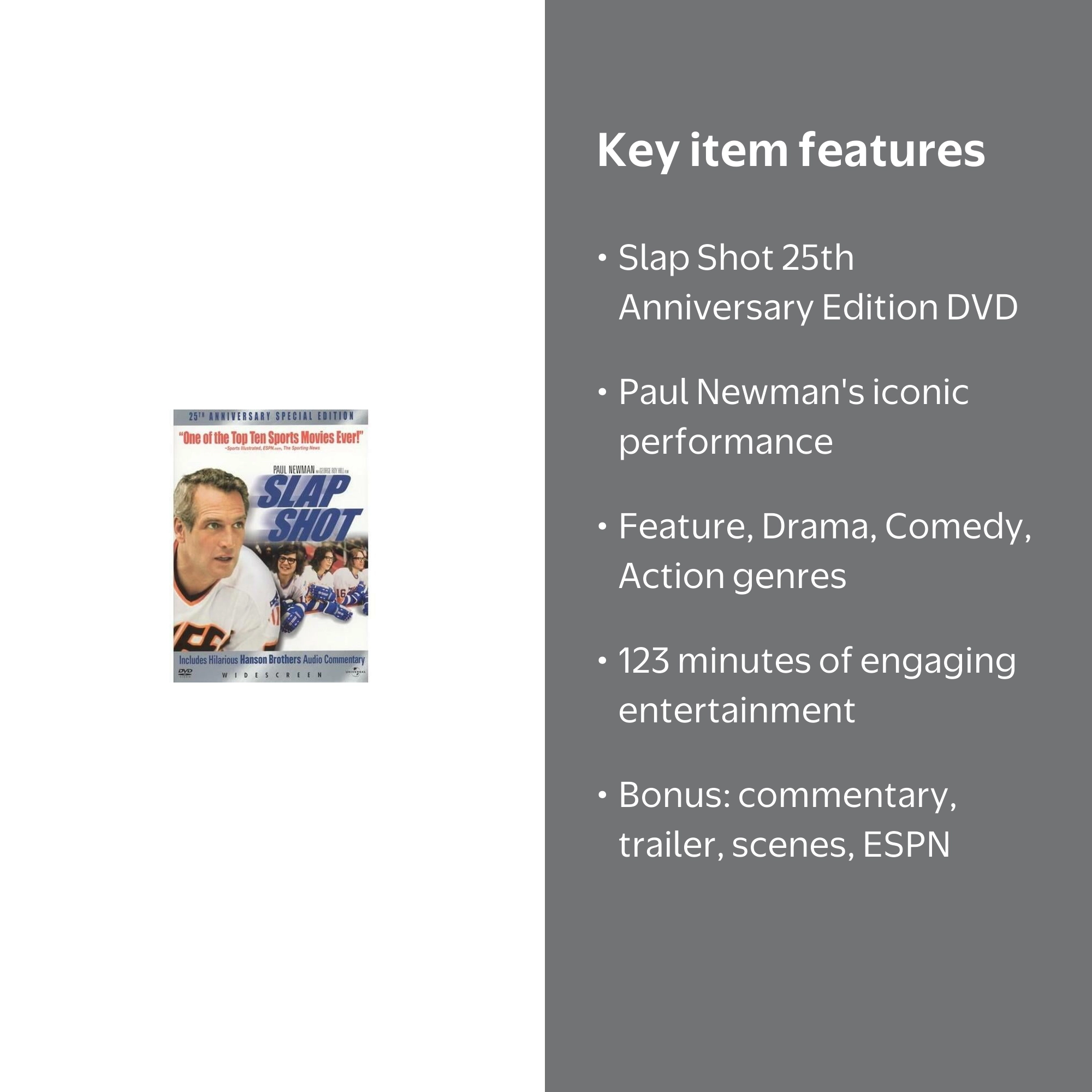 Universal Studios' Slap Shot (DVD) - Comedy Hockey Film Starring