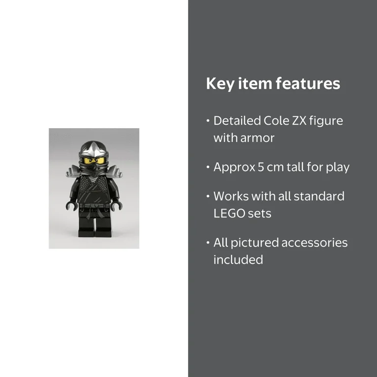 LEGO Ninjago Kid's Cole ZX Mini Figure with Armor - Walmart.com