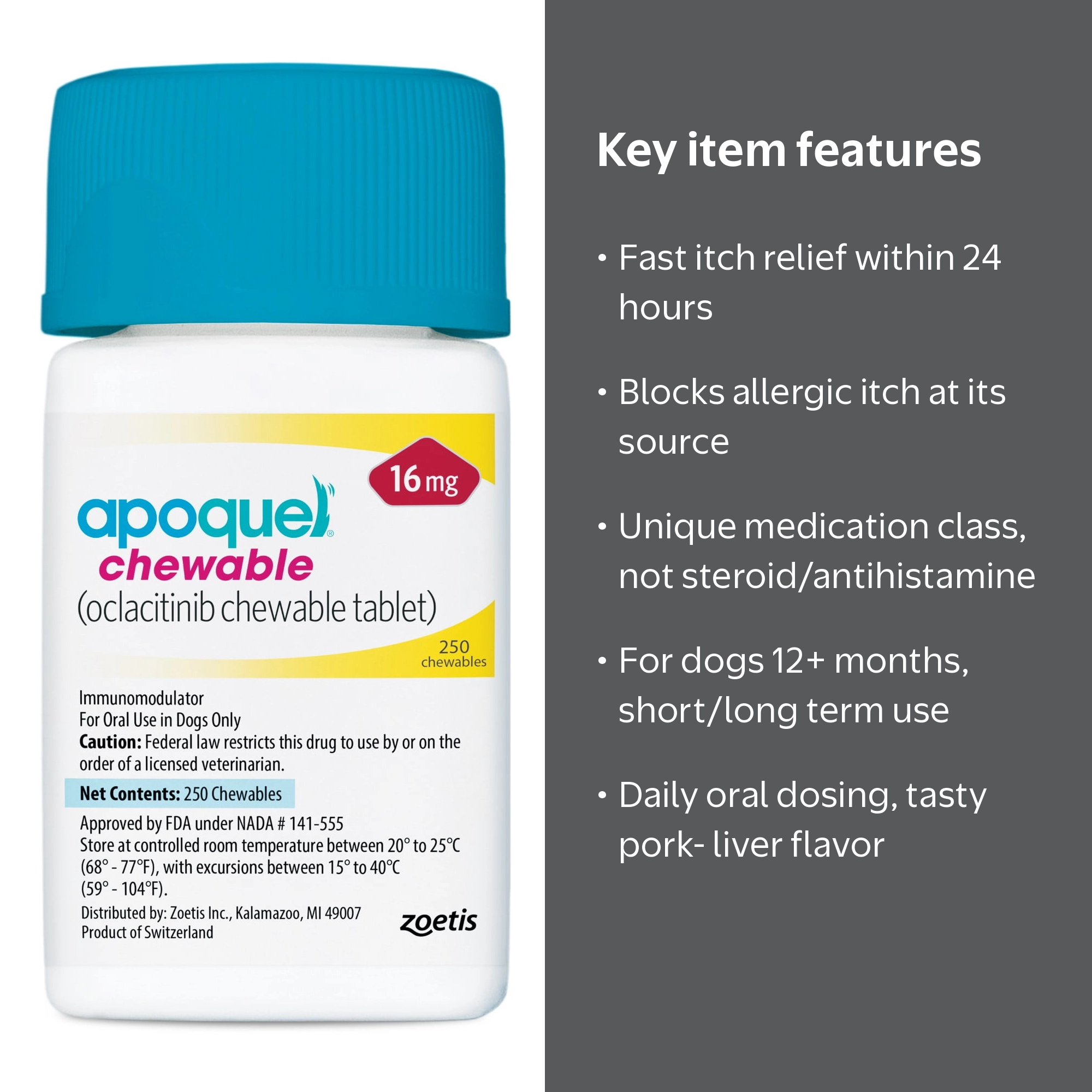 Apoquel (Oclacitinib) Chewable Tablets for Dogs, 16 mg - Walmart.com