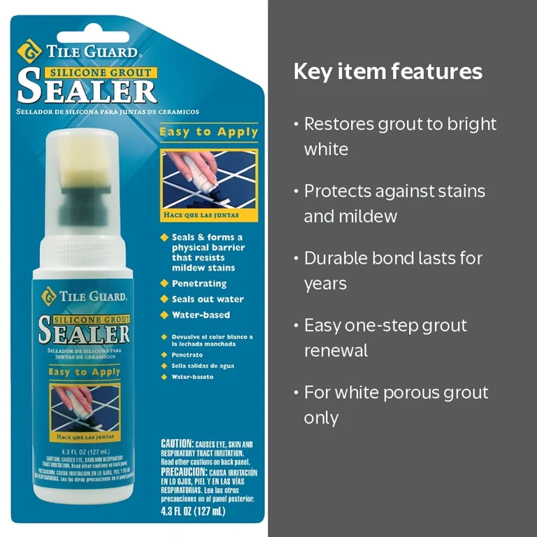Homax, Tile Guard Silicone Tile Grout Sealer, 4.3 Ounces, White