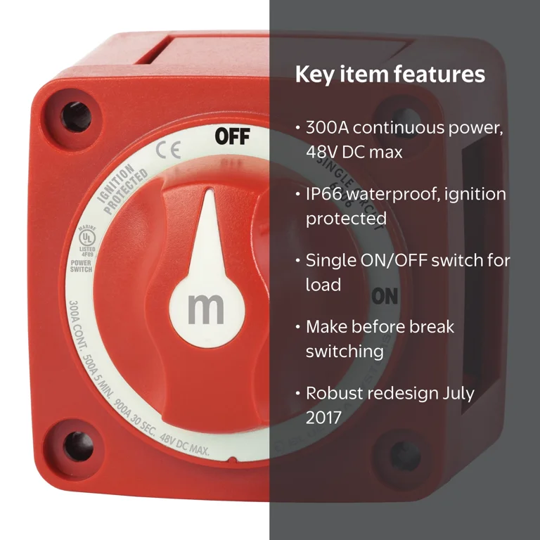 Blue Sea Systems 6006 m-Series Battery Switch ON/OFF with Knob