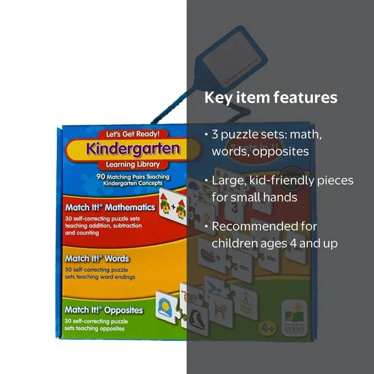 Let's Get Ready! Kindergarten Learning Library with Match It