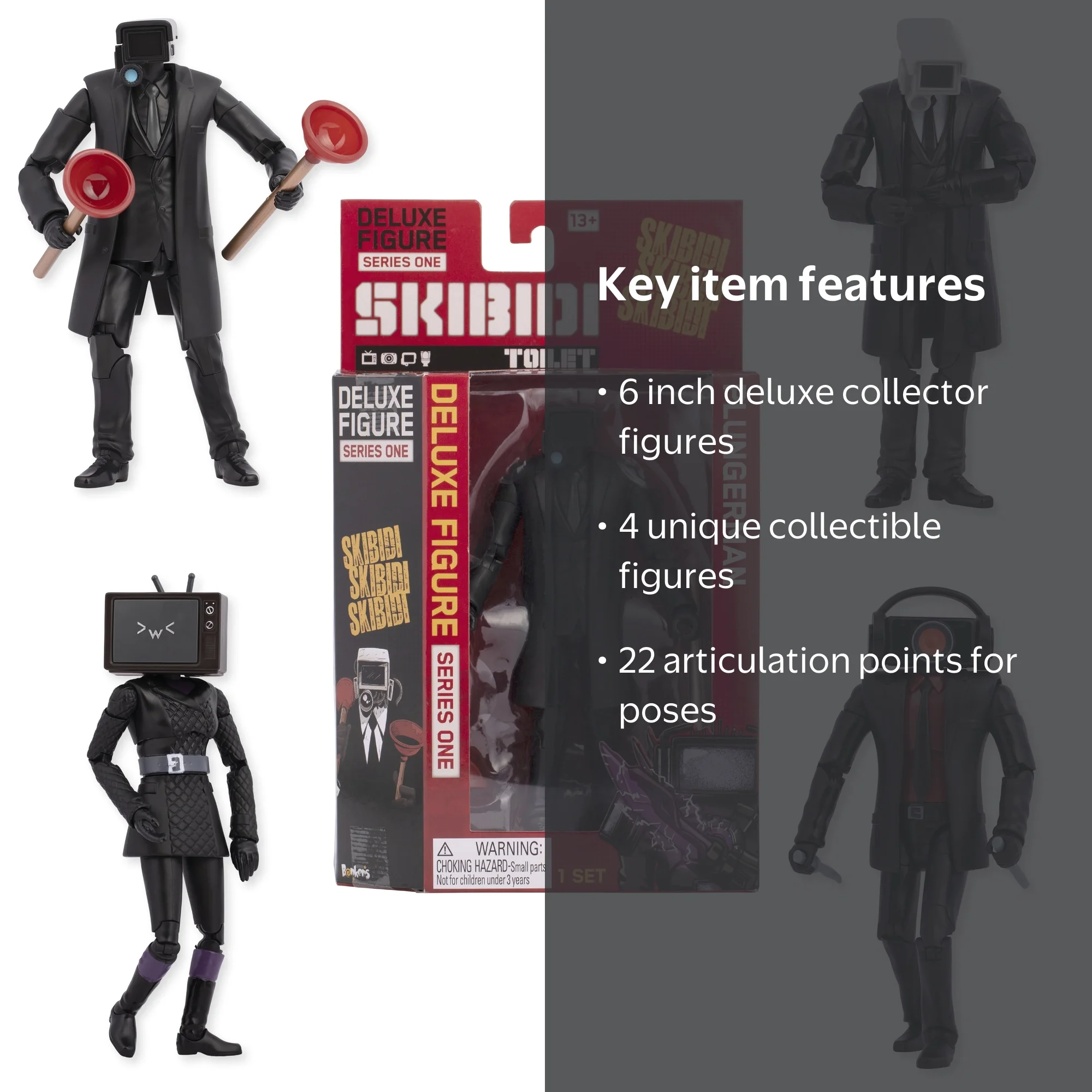 Free Shipping! SKIBIDI TOILET 6 Inch Deluxe Action Figures Party