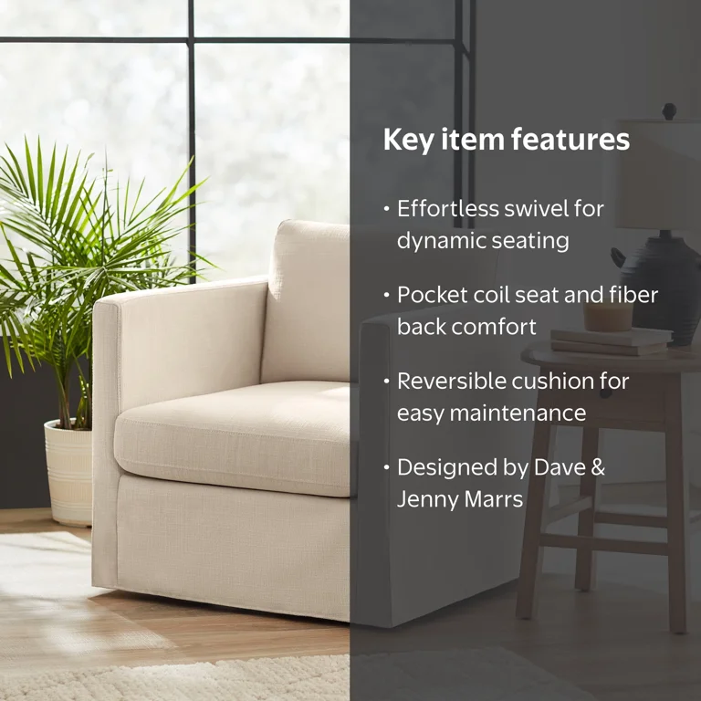 Better Homes & Gardens Waylen Swivel Accent Chair, by Dave & Jenny
