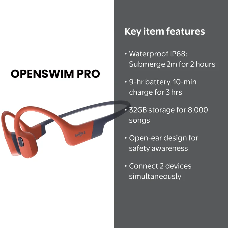 Free Shipping! Shokz OpenSwim Pro Open-Ear Bluetooth Headphones