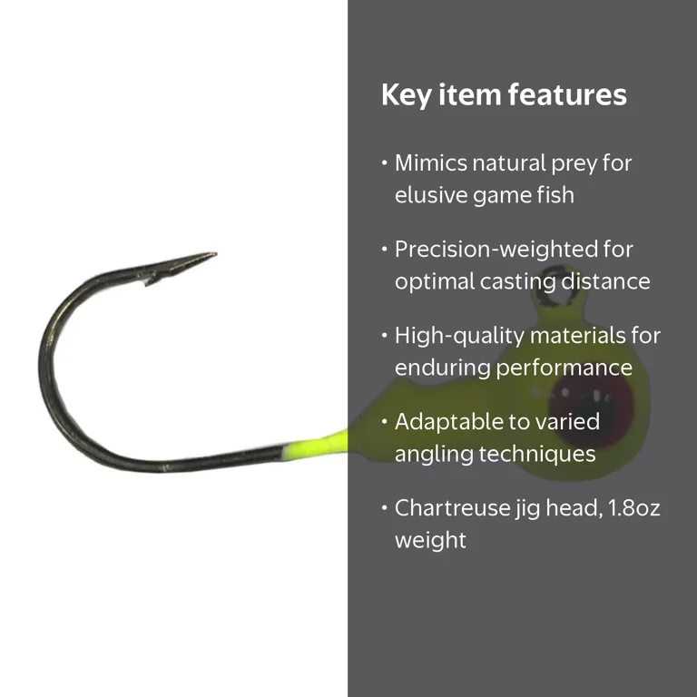 Headhunter Lures Jig Head - 1.8oz Chartreuse Jig Head - Walmart.com