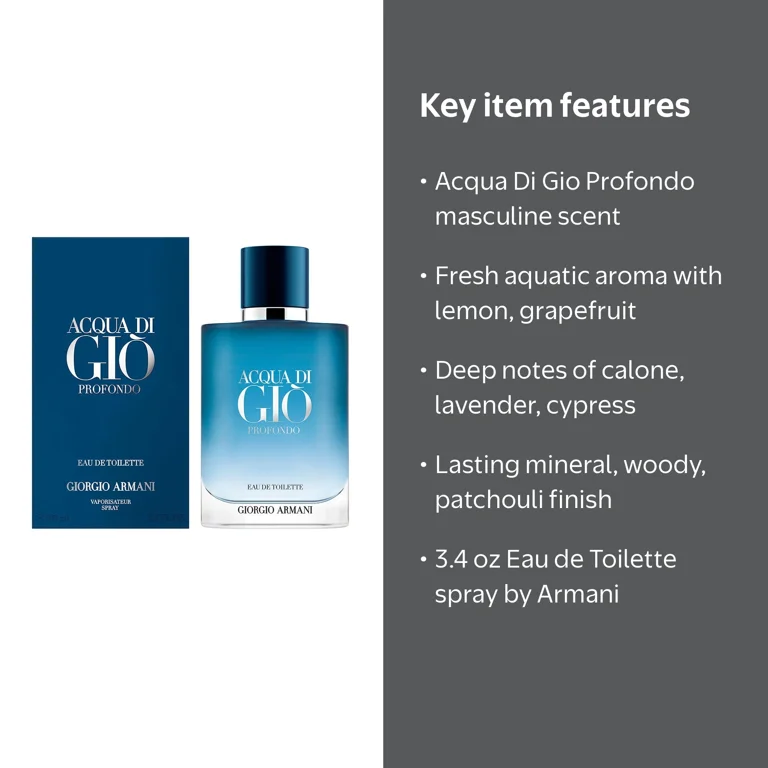 Giorgio Armani Men's Acqua Di Gio Profondo EDT Spray 3.4 oz